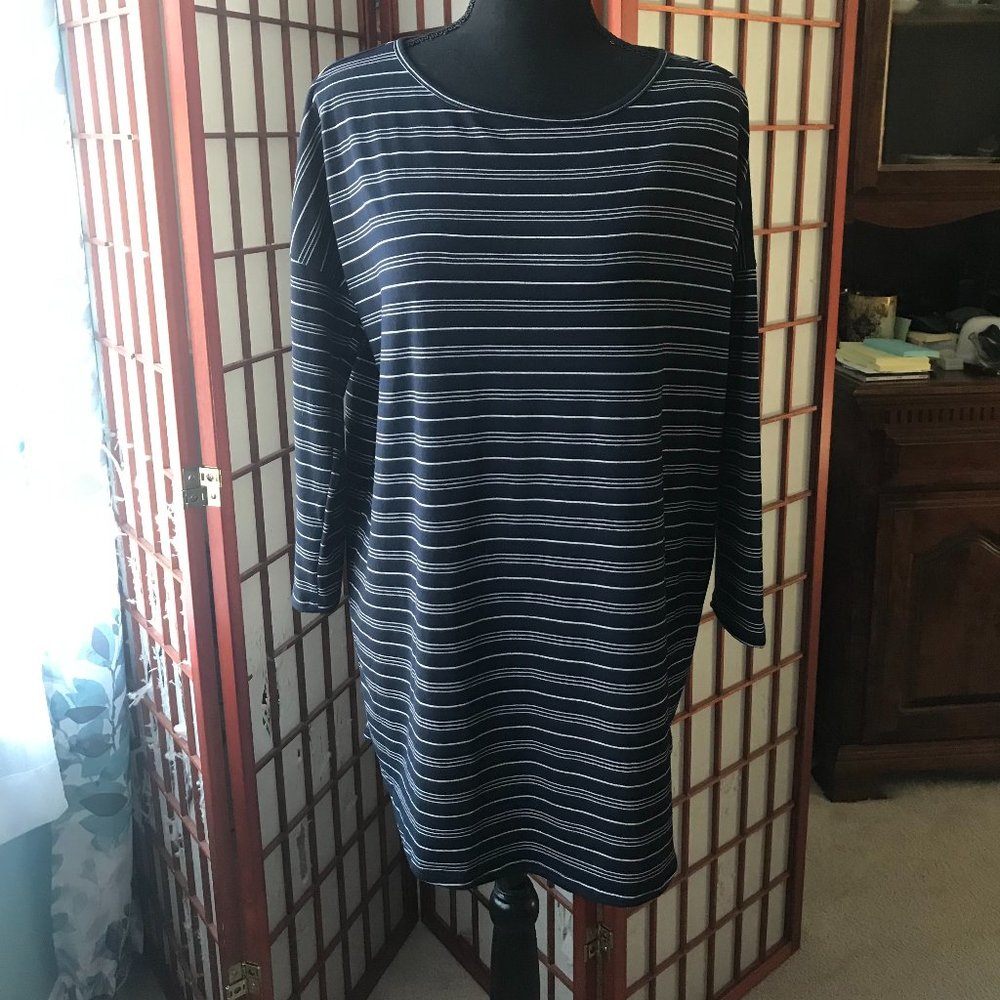 Honey & Lace Navy/White California Tunic XL NWT